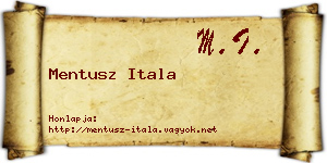 Mentusz Itala névjegykártya